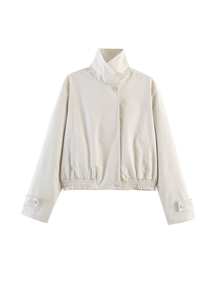 Damen Kurzblouson mit hohem Stehkragen, elastischem Bund und verdeckter Druckknopfleiste Echo Archiv