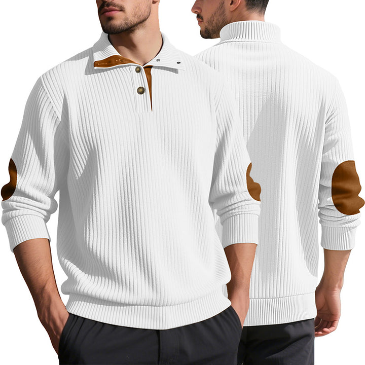 Herren Strickpullover mit einzigartigem Knopfdetails und Rippstruktur Echoarchiv
