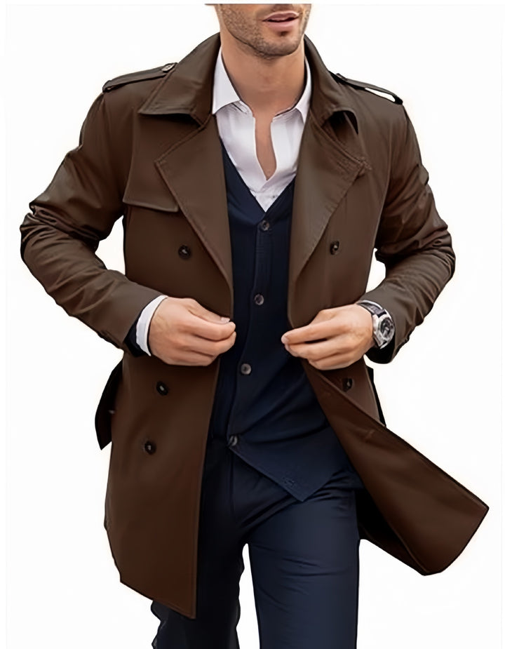 Herren leichter Trenchcoat mit modernem Design und stylischem Stehkragen Echoarchiv
