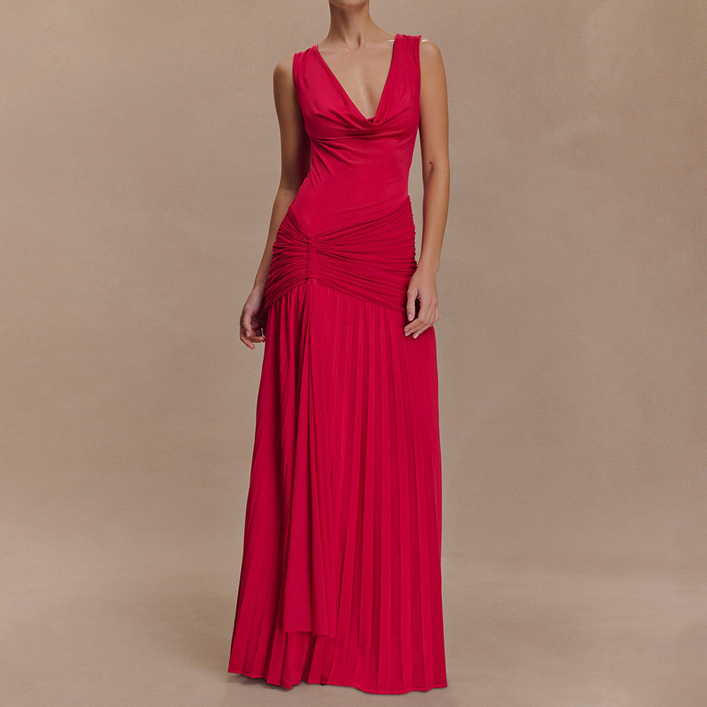 Damen Elegantes Maxikleid mit drapiertem Oberteil Echo Archiv
