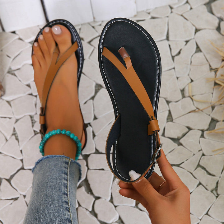 Damen Zehentrenner-Sandalen mit elegantem Riemendesign und komfortablem Fußbett Echoarchiv