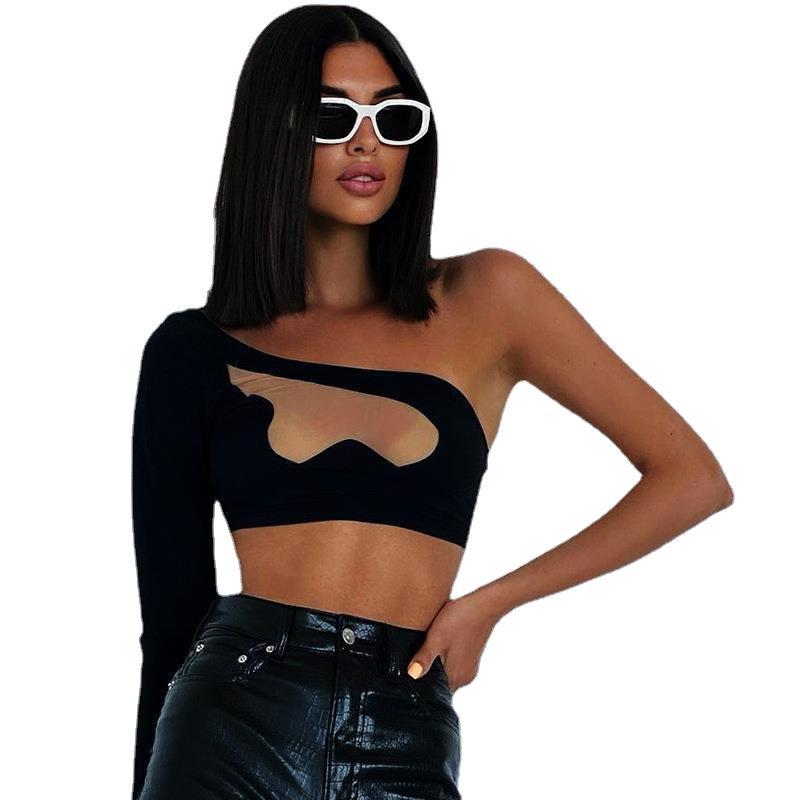 Damen asymmetrisches Cut-Out Shirt Echo Archiv