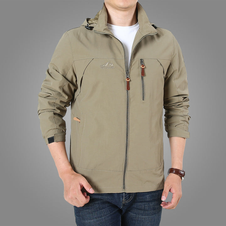 Herren Leichte Softshell-Outdoorjacke mit Kapuze, wind- und wasserabweisender Shell und Multifunktions‑Taschen Echoarchiv