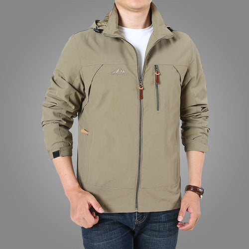 Herren Leichte Softshell-Outdoorjacke mit Kapuze, wind- und wasserabweisender Shell und Multifunktions‑Taschen Echoarchiv