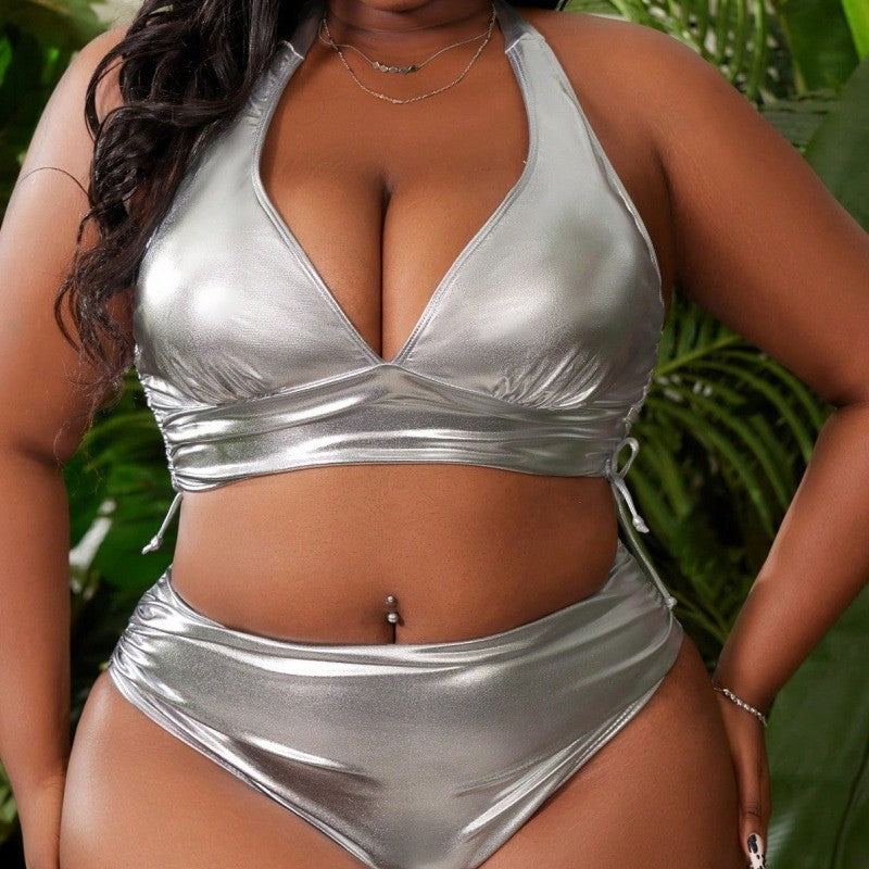Damen Metallic Bikini mit hochgeschnittenem Höschen Echo Archiv