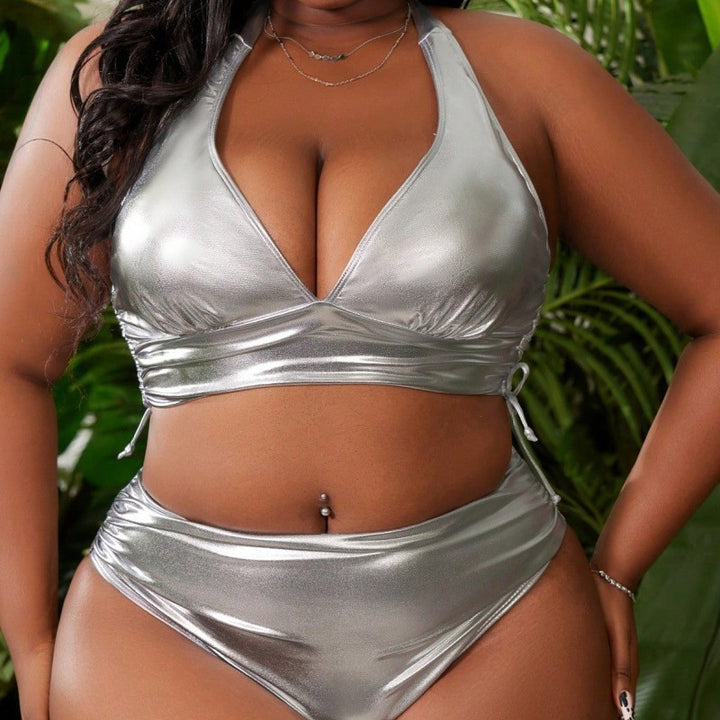 Damen Metallic Bikini mit hochgeschnittenem Höschen Echo Archiv