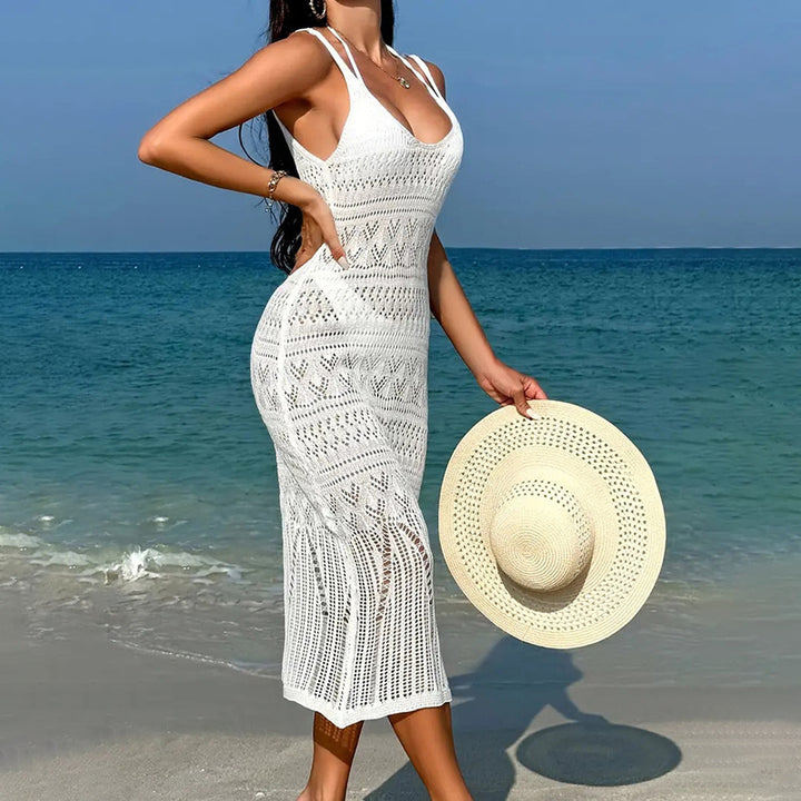 Damen lässiges Häkel-Strandkleid Echo Archiv