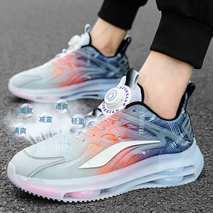 Herren Urbaner Komfort-Sneaker mit sichtbarer Luftkammer, transparentem TPU-Overlay und adaptivem Drehverschluss Echoarchiv