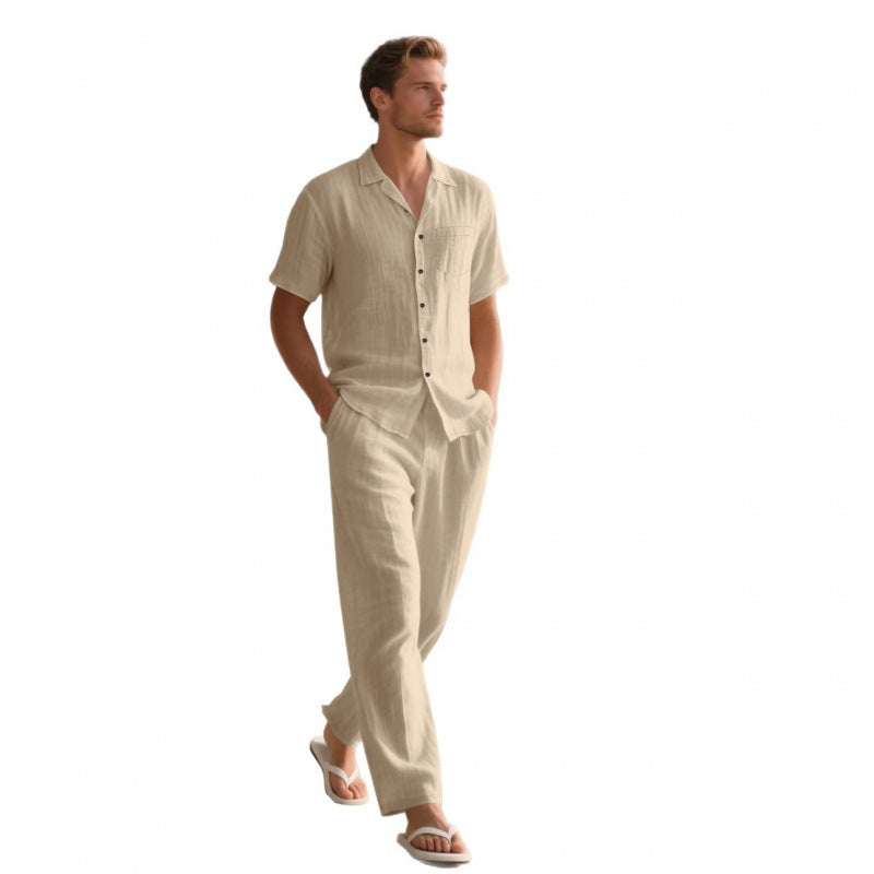 Herren lässiges Strandoutfit aus atmungsaktivem Leinen Echoarchiv