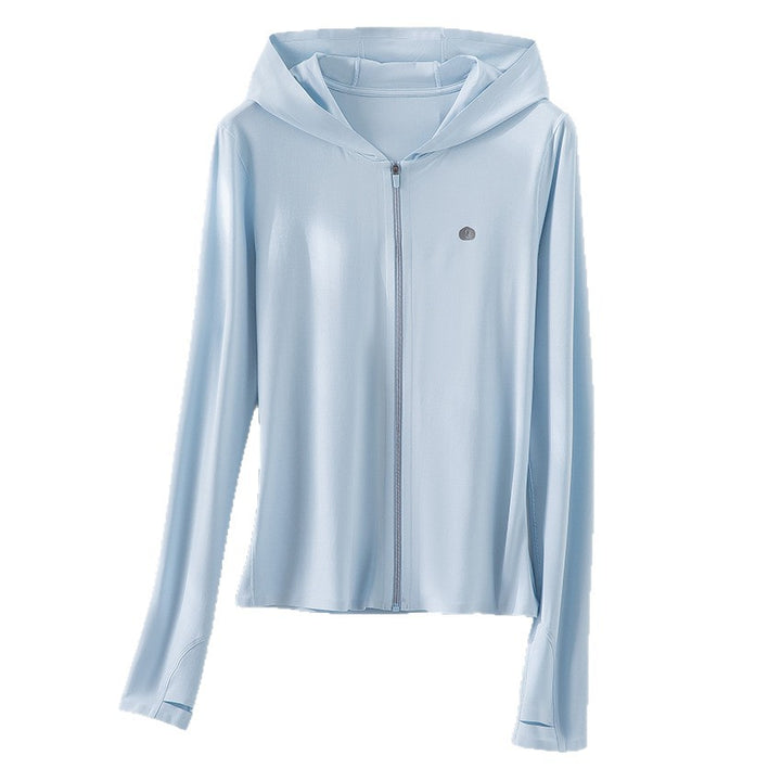 Damen Leichte Kapuzenjacke mit durchgehendem Reißverschluss, Slim‑Fit und Daumenloch Echoarchiv