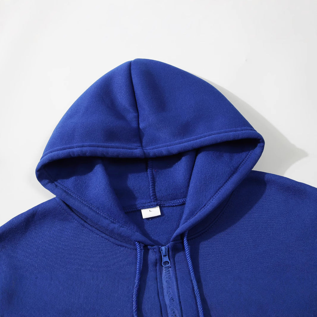 Herren Slim-Fit Kapuzensweatjacke mit mittigem Reißverschluss, doppellagiger Kapuze und praktischen Eingrifftaschen – Cavarno