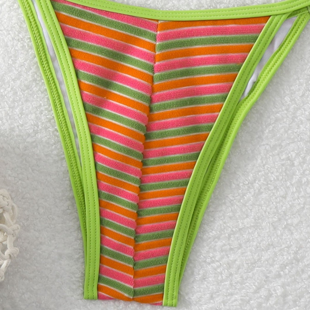Damen Triangel-Bikini mit leuchtend bunten Streifen Echo Archiv