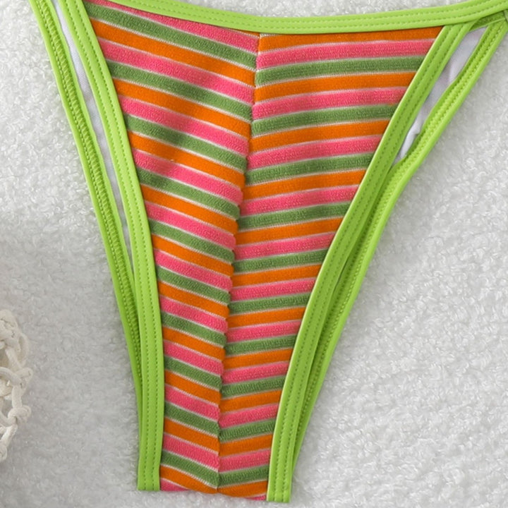 Damen Triangel-Bikini mit leuchtend bunten Streifen Echo Archiv