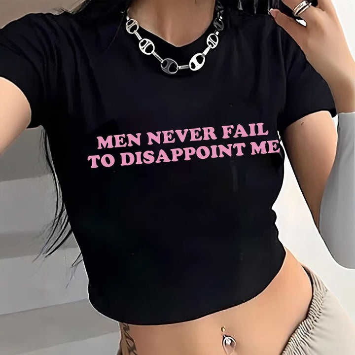 Damen Crop-Shirt mit auffälligem Typografie-Design Echo Archiv