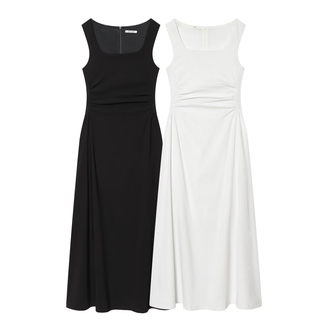 Damen elegantes Maxikleid mit quadratischem Ausschnitt und schmeichelndem Schnitt Echo Archiv