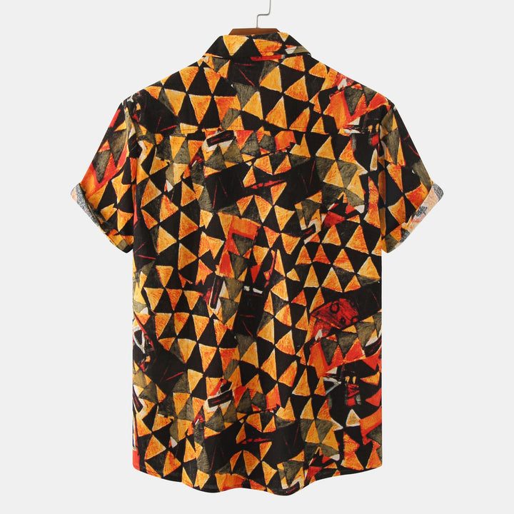 Herren Kurzarmhemd mit kreativem geometrischen Design Echoarchiv