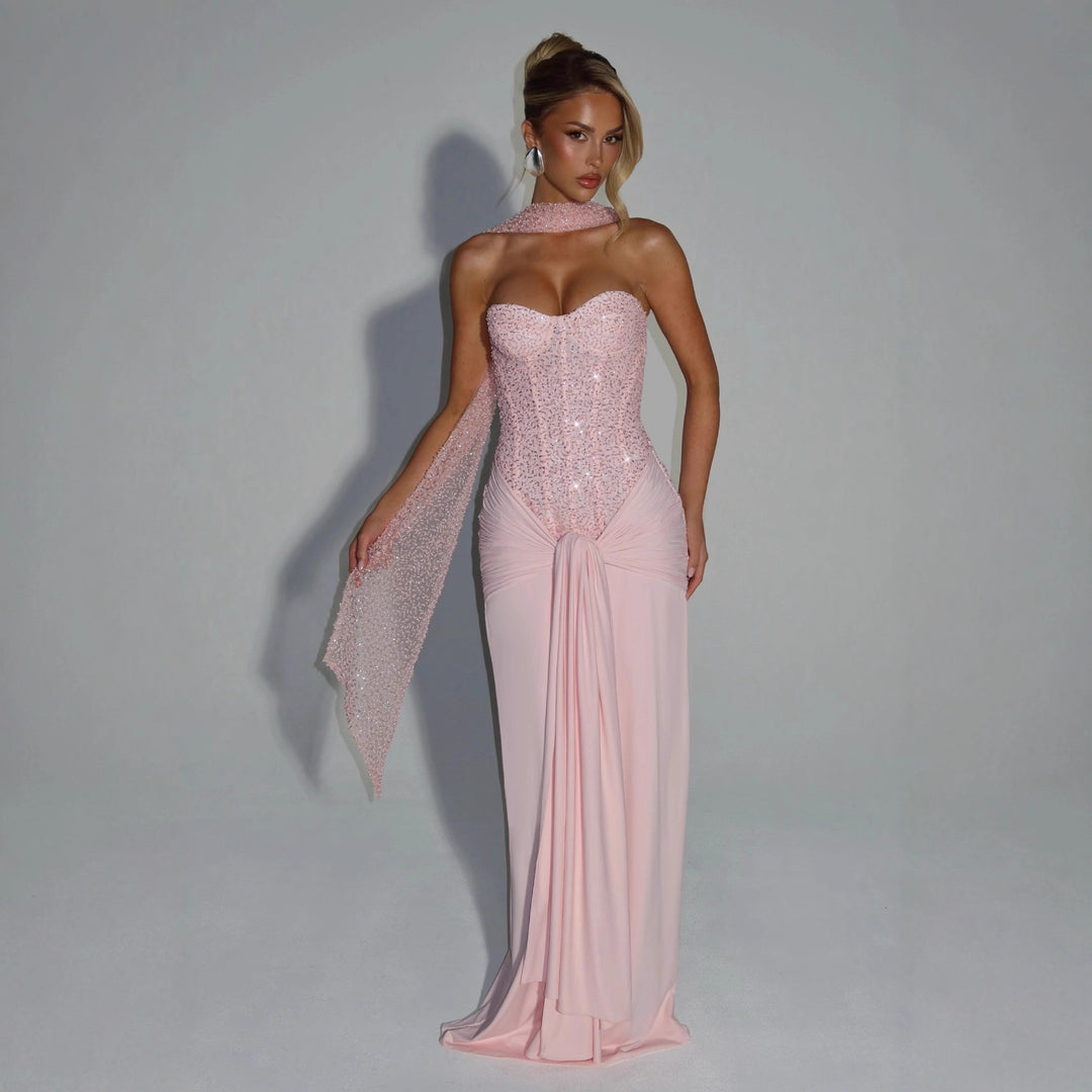 Damen Strapless Glamour- Abendkleid mit drapierter Taille Echo Archiv