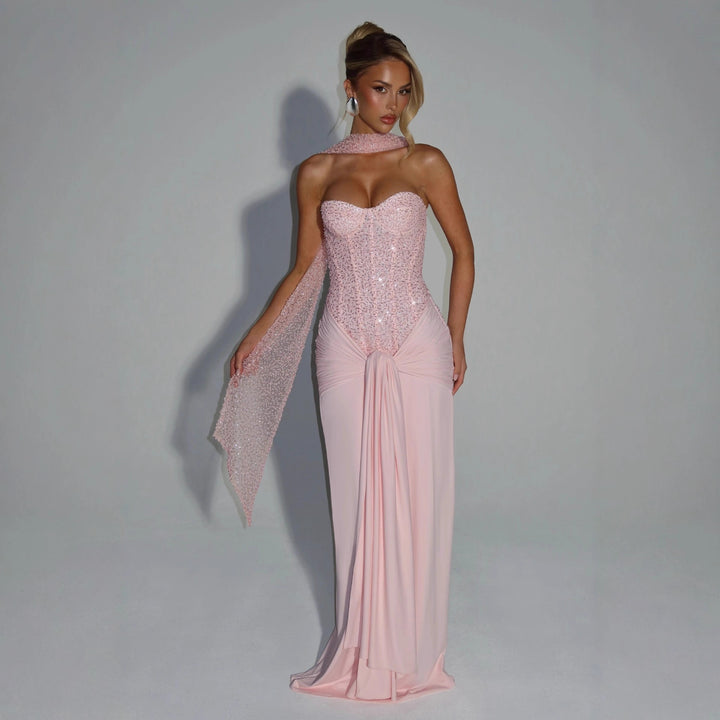 Damen Strapless Glamour- Abendkleid mit drapierter Taille Echo Archiv