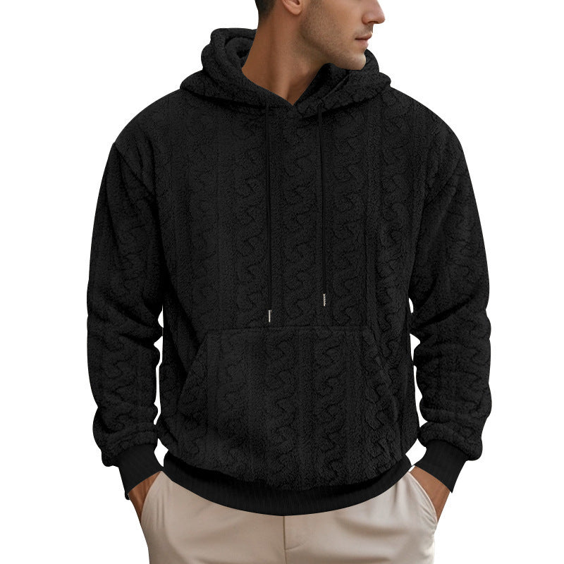 Herren gemütlicher Fleece Hoodie mit Kapuze und Kängurutasche Echoarchiv