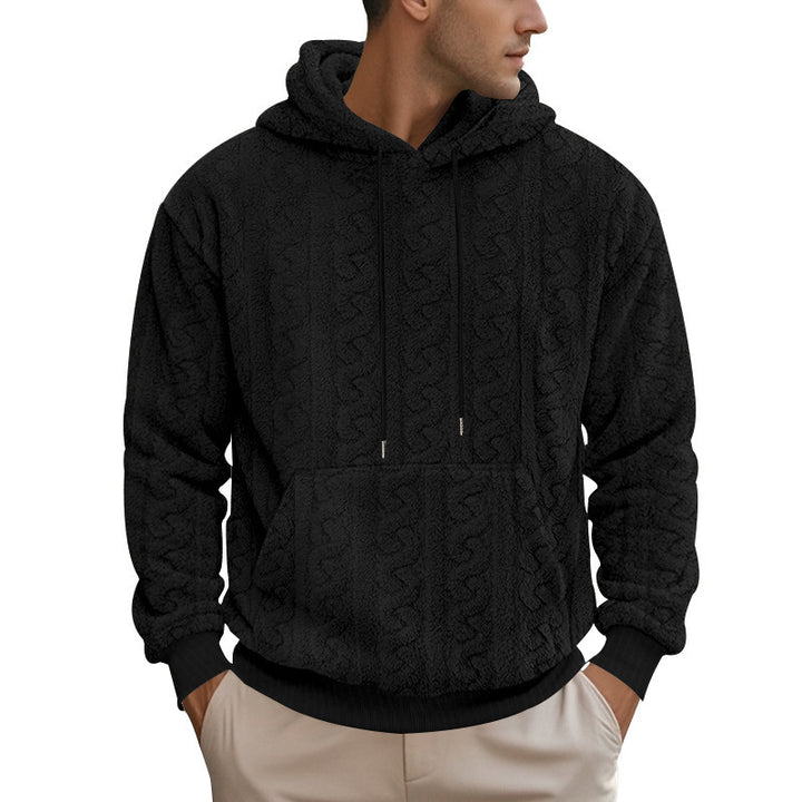 Herren gemütlicher Fleece Hoodie mit Kapuze und Kängurutasche Echoarchiv