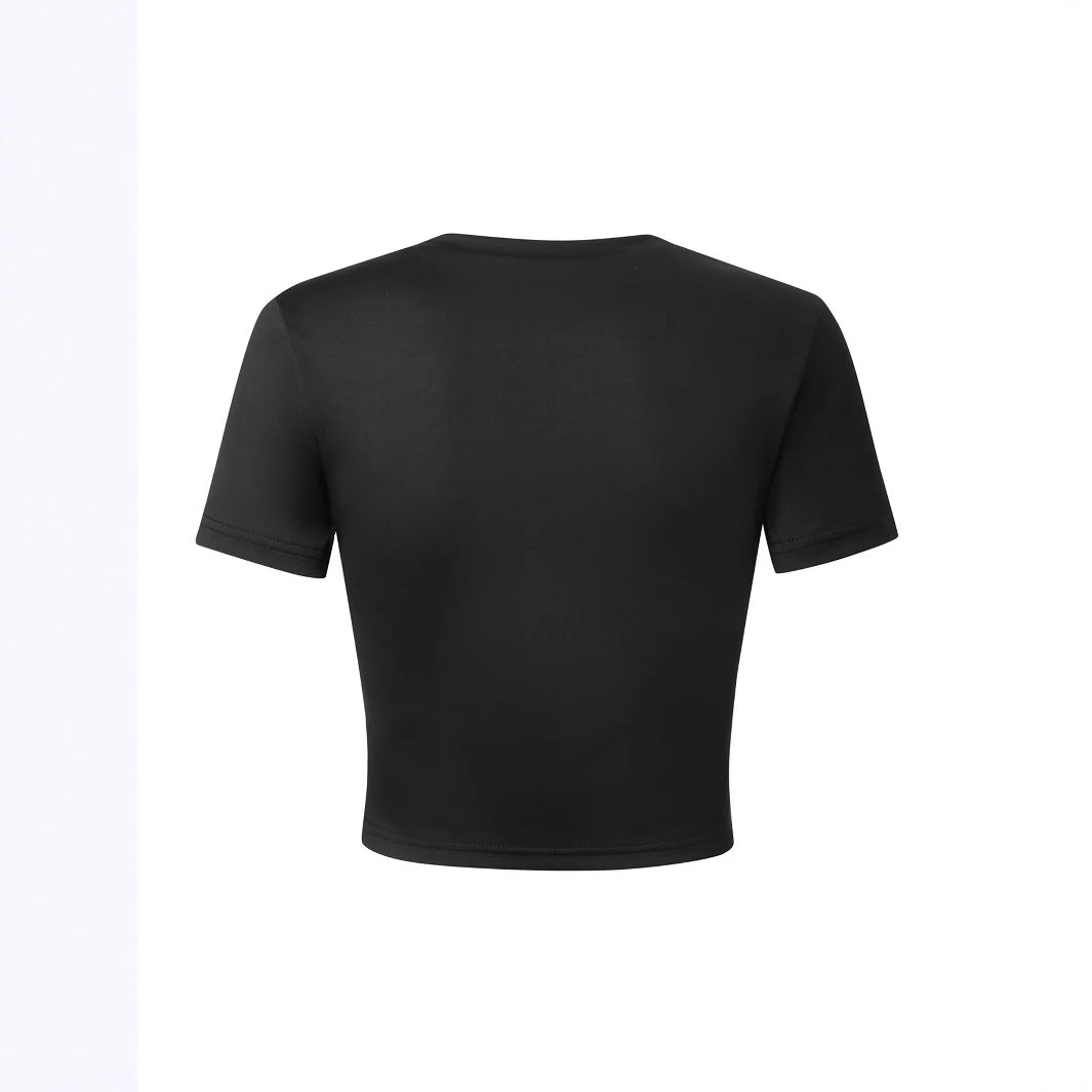 Damen Crop-T-Shirt mit kreativem Textdesign Echo Archiv