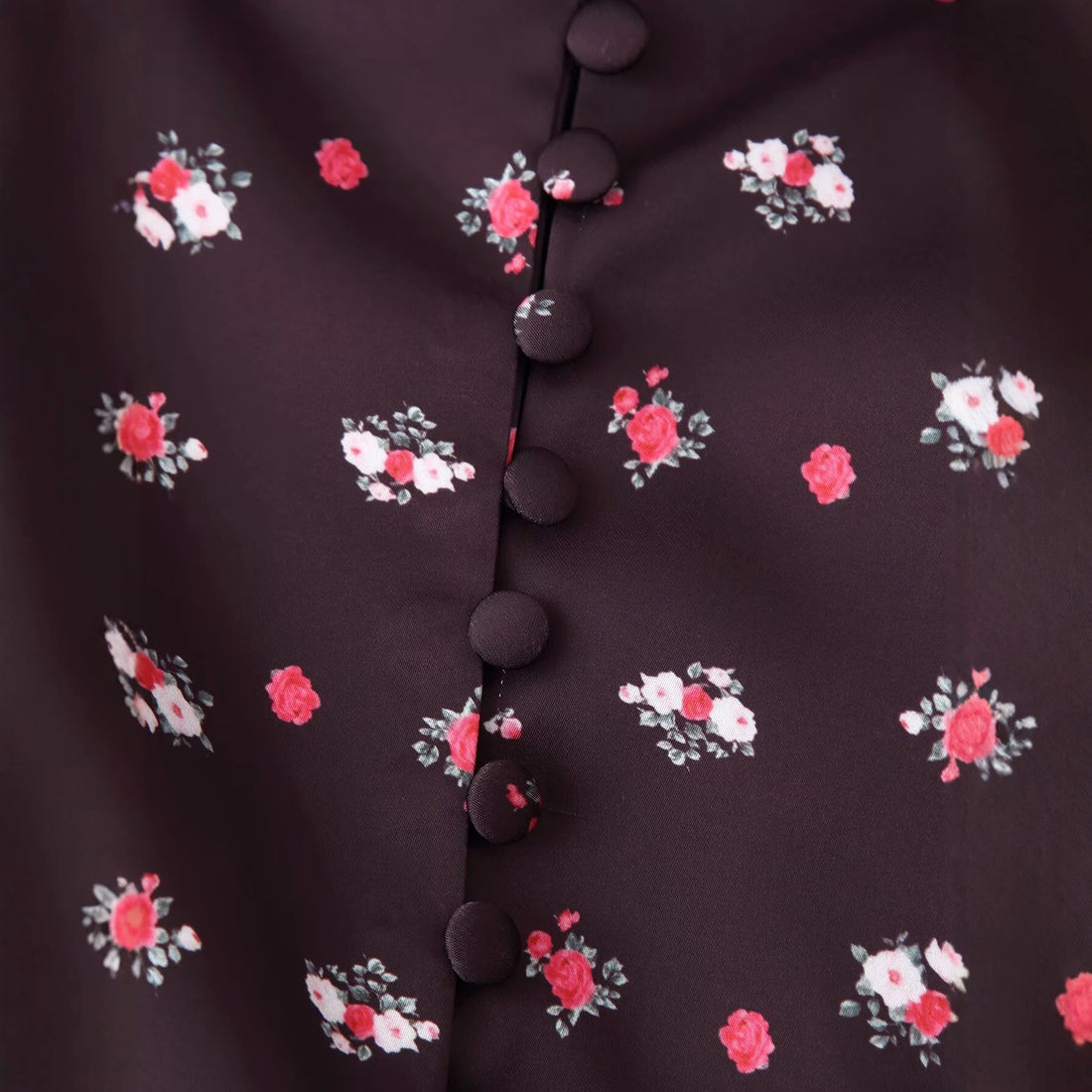 Damen Langärmliges Maxikleid mit Stehkragen, durchgehender Knopfleiste und floralem Alloverprint Echo Archiv