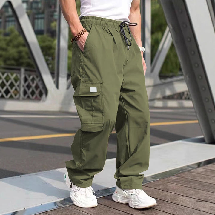Herren lässige Cargo-Hose mit elastischem Bund und multifunktionalen Taschen – Bravaro