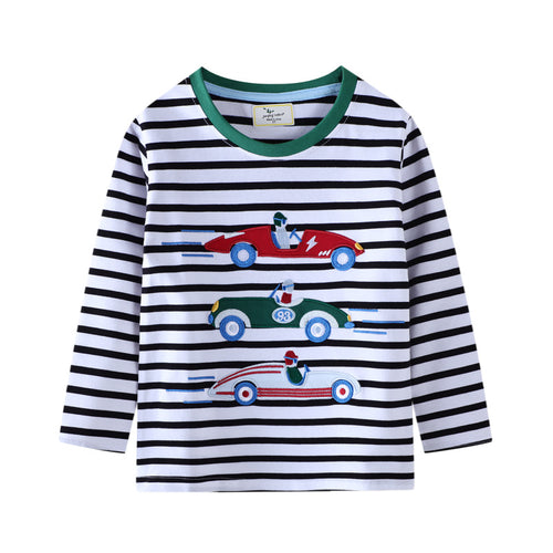 Jungen Langarm T-Shirt mit buntem Rennwagen-Motiv Echo Archiv