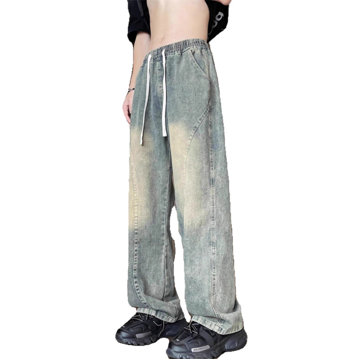 Unisex Weit geschnittene Denimhose mit elastischem Bund Echo Archiv