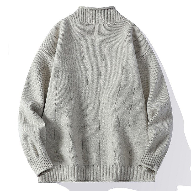 Herren Modische Strickjacke mit hochgeschlossenem Kragen und Reißverschluss Echoarchiv