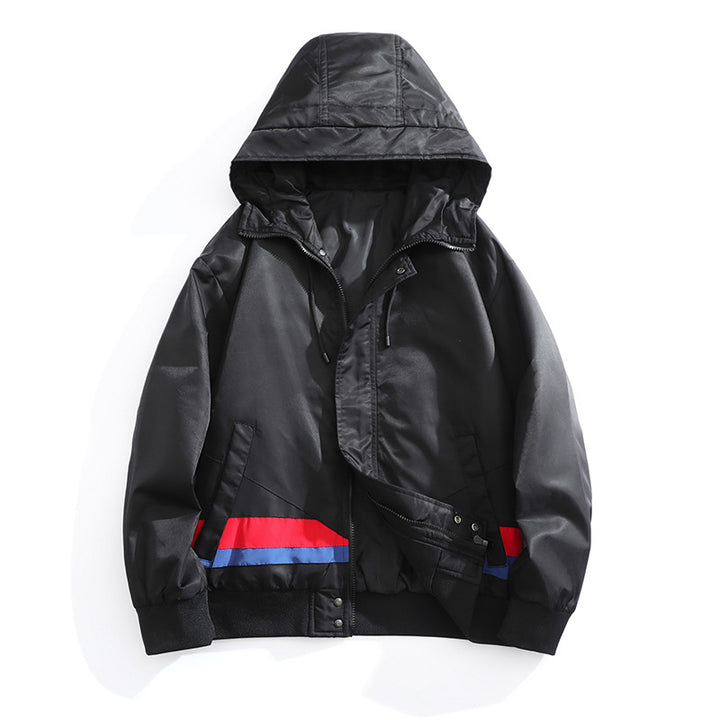 Herren sportliche Übergangsjacke mit verstellbarer Kapuze und leichten Fleecefutter Echoarchiv
