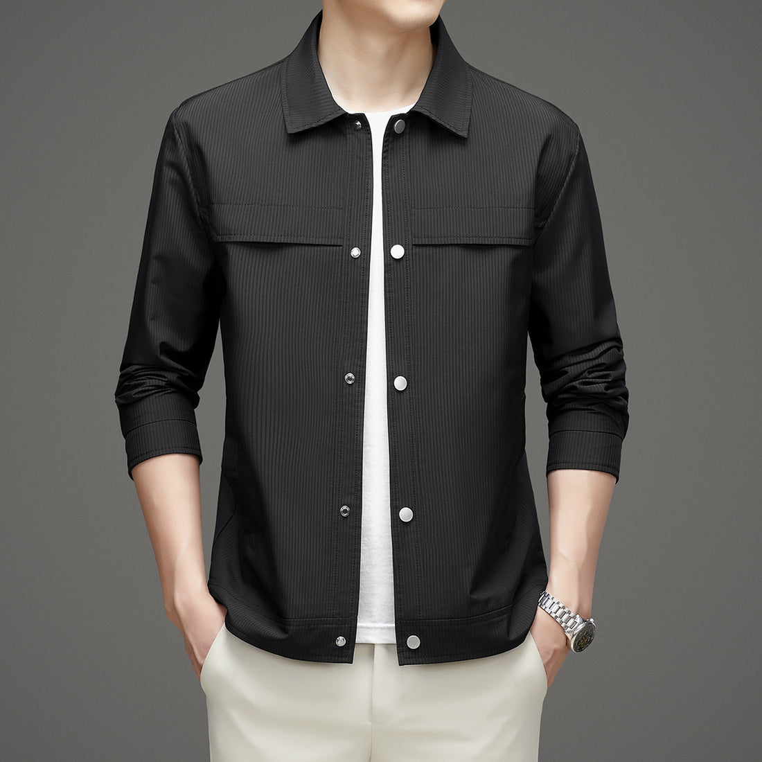 Herren Modische Übergangsjacke mit strukturiertem Design – Taviero
