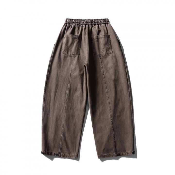 Unisex Weite Ballonhose aus Baumwollmix mit Tunnelzugbund und dekorativen Abnähern Echo Archiv