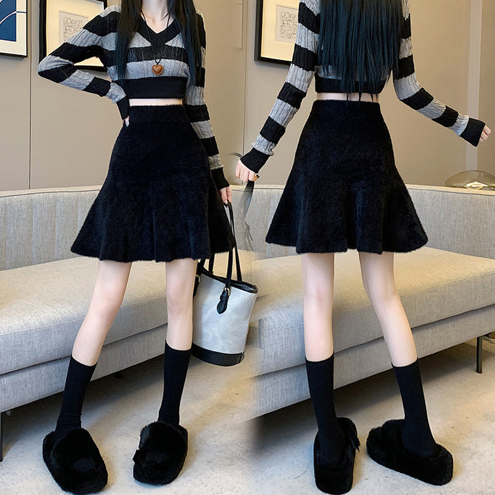 Damen Eleganter A-Linien Rock Echo Archiv