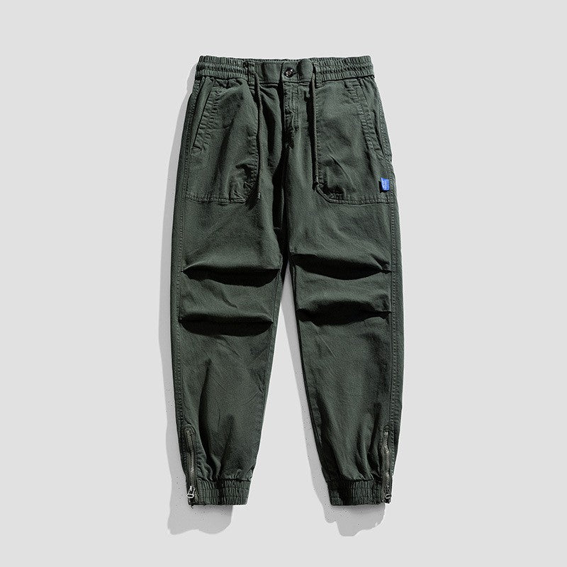 Herren Relaxed-Fit Canvas-Cargo-Jogger mit elastischem Tunnelzugbund, aufgesetzten Fronttaschen und Reißverschluss-Bündchen Echo Archiv