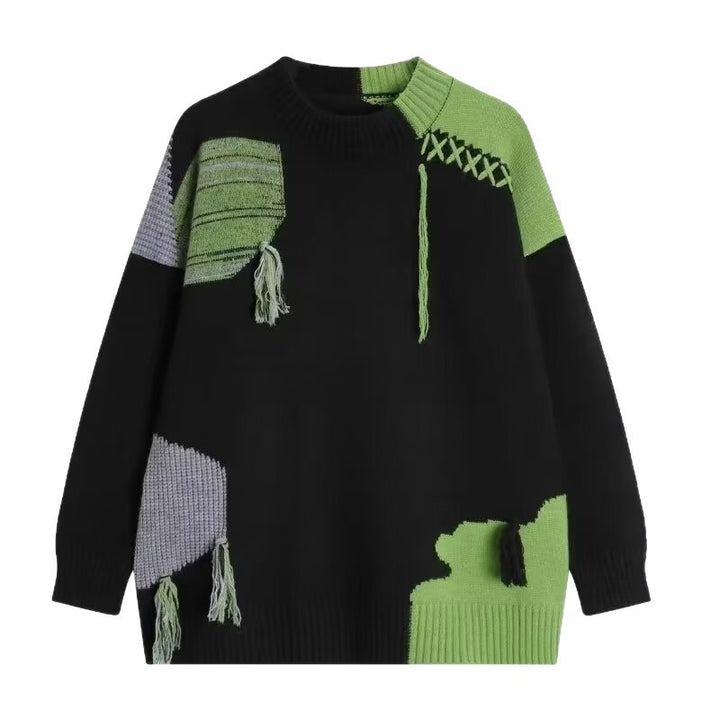 Herren Lässiger Grobstrickpullover mit kreativem Muster Echo Archiv
