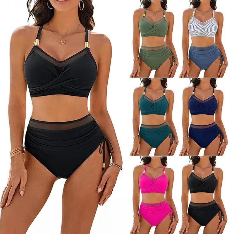 Damen Hochwertiges Bikini-Set mit transparenten Akzenten und modischem Wickeldesign Echo Archiv