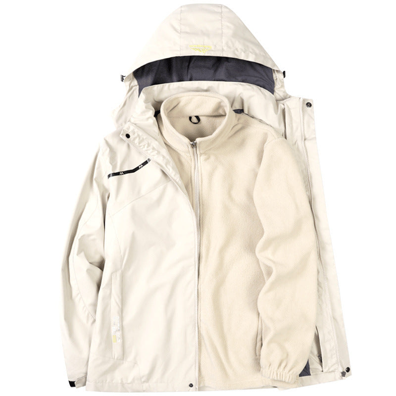 Herren zweilagige wasserdichte Outdoorjacke mit Fleecekragen und Kapuze Echo Archiv