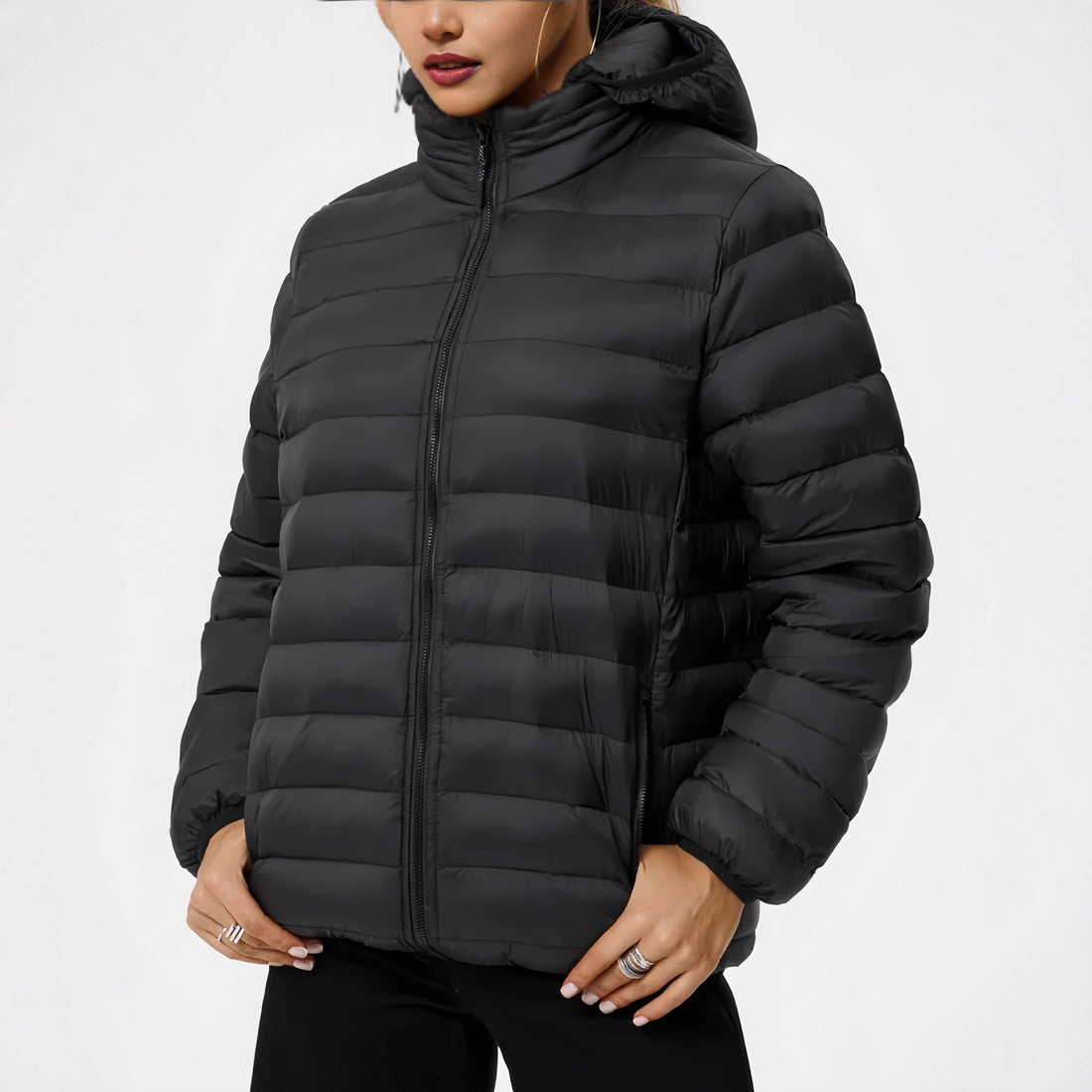Damen Moderne Steppjacke mit Kapuze – Célinea