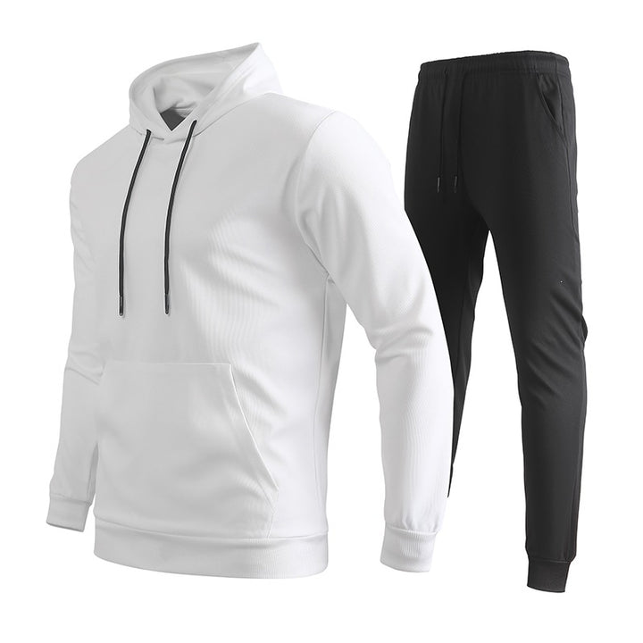 Herren Zweiteiliges Trainingsset mit Kapuzenpullover & tapered Jogginghose aus atmungsaktivem Funktionsfleece Echoarchiv