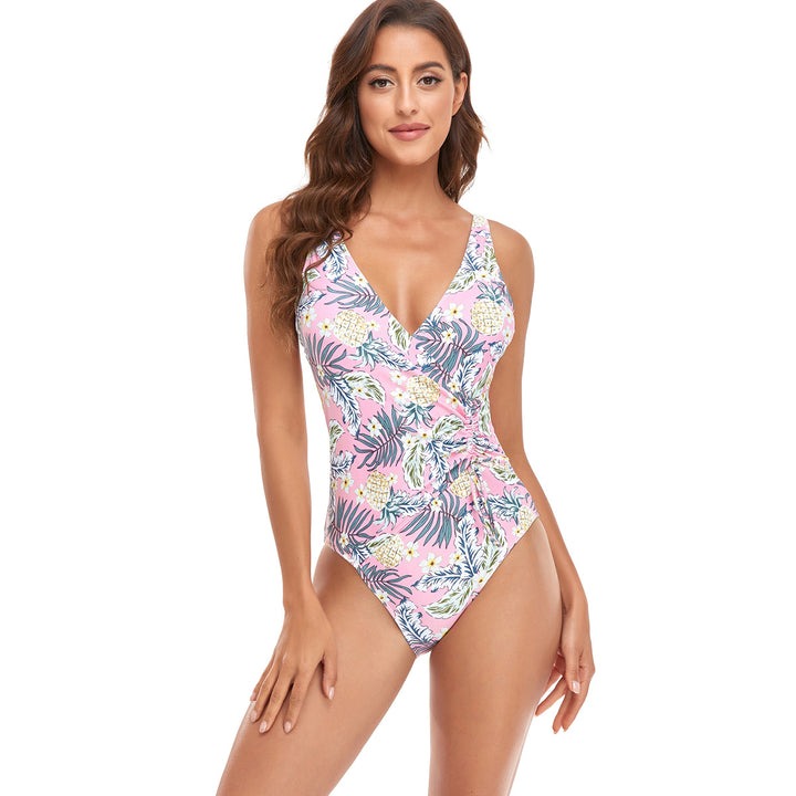 Damen Sportlicher Einteiler Badeanzug mit modernem Wickeldesign Echo Archiv
