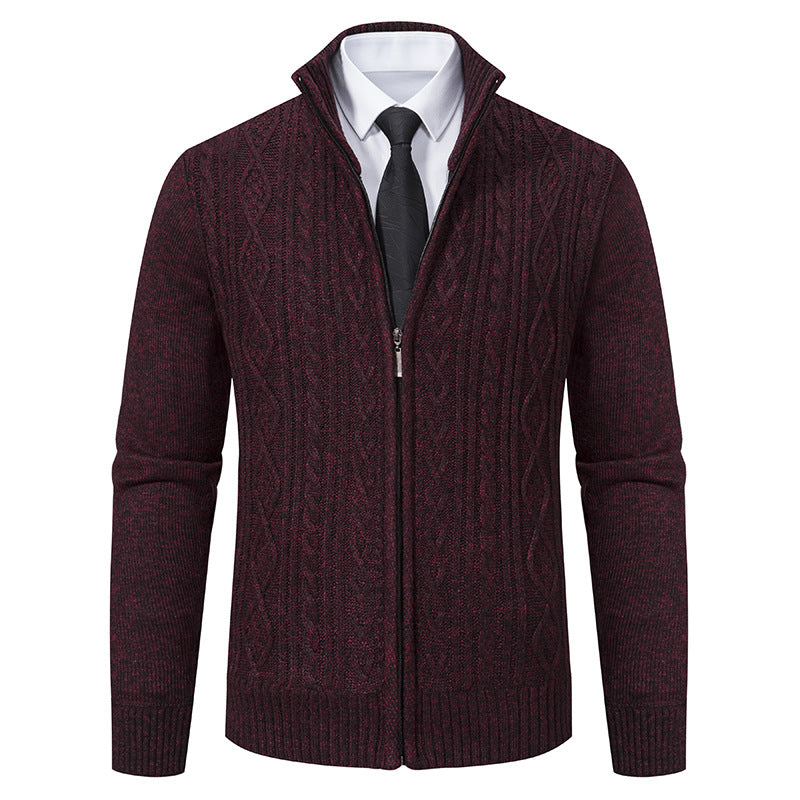 Herren Strickjacke mit hohem Kragen und Reißverschluss Echoarchiv
