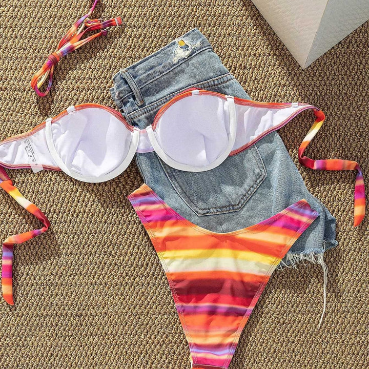 Damen Bikini mit trendigem Bustier-Design und Hoher Raffung Echo Archiv