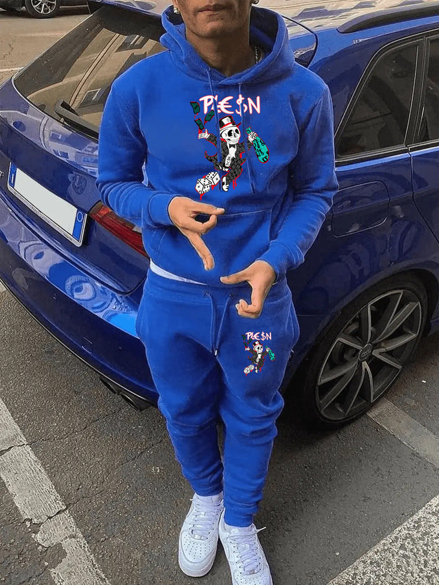 Herren Jogginganzug mit auffälligem Grafikdesign und praktischem Kängurutaschen Echoarchiv