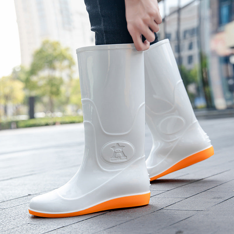 Damen Glänzende mittelhohe Regenstiefel aus PVC mit leichtem Keilabsatz Echoarhiv