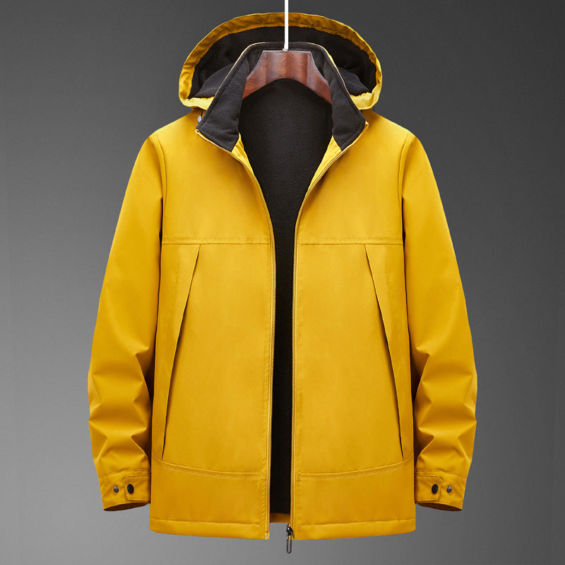 Herren Softshell-Übergangsjacke mit wärmendem Fleece-Innenfutter und Kapuze – Taviero