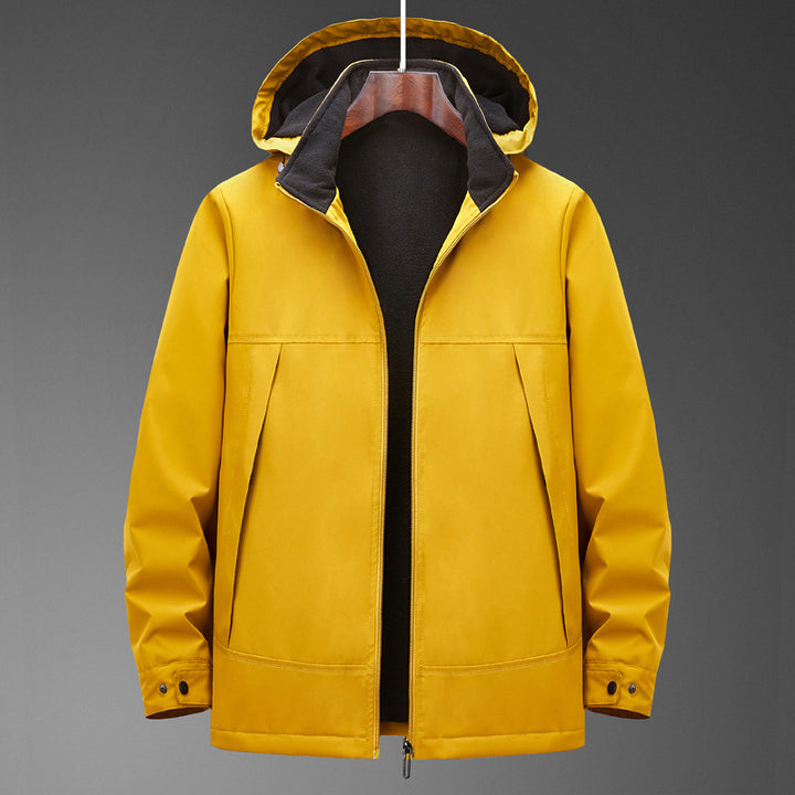 Herren Softshell-Übergangsjacke mit wärmendem Fleece-Innenfutter und Kapuze – Taviero