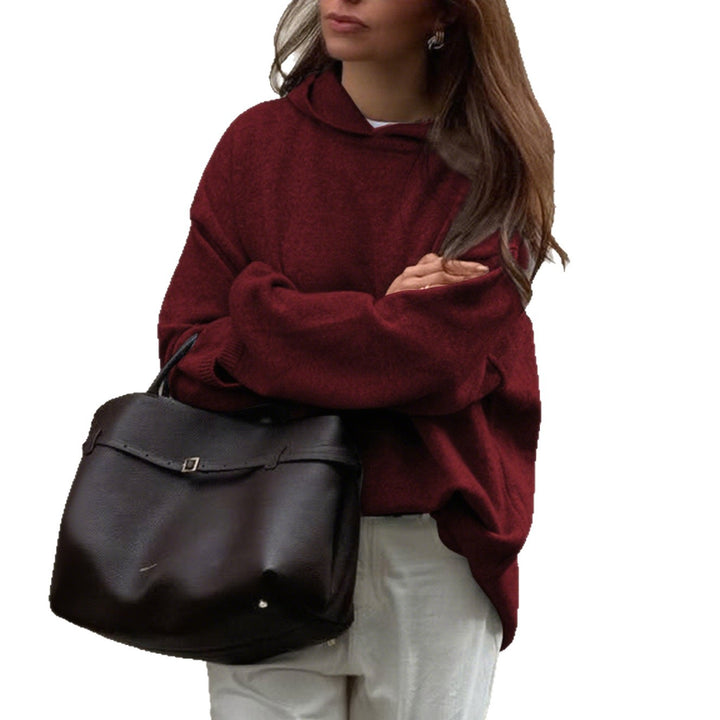 Damen Oversize-Polo-Feinstrickpullover mit umgelegtem Kragen und Raglanärmeln – Mavelle