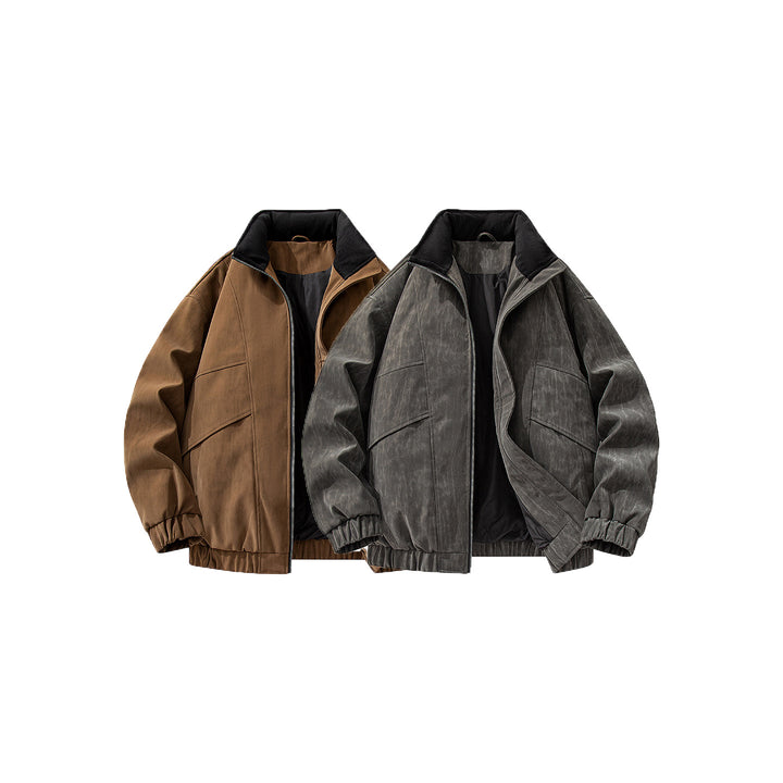 Herren weite funktionale Jacke mit Stehkragen und Reißverschluss Echo Archiv