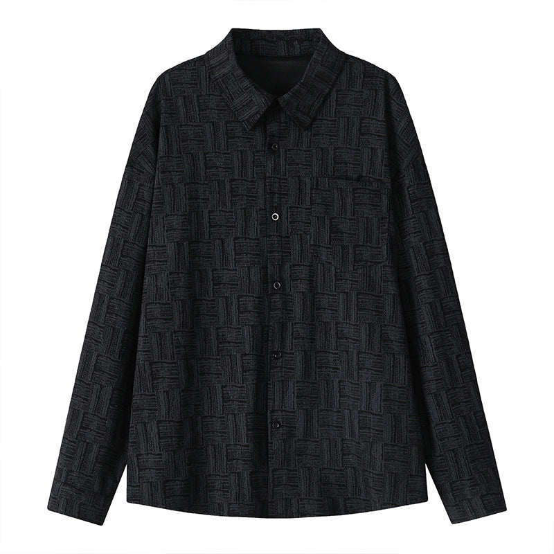 Herren Overshirt-Jacke aus strukturierter Baumwollmischung mit Karomuster-Relief Echo Archiv